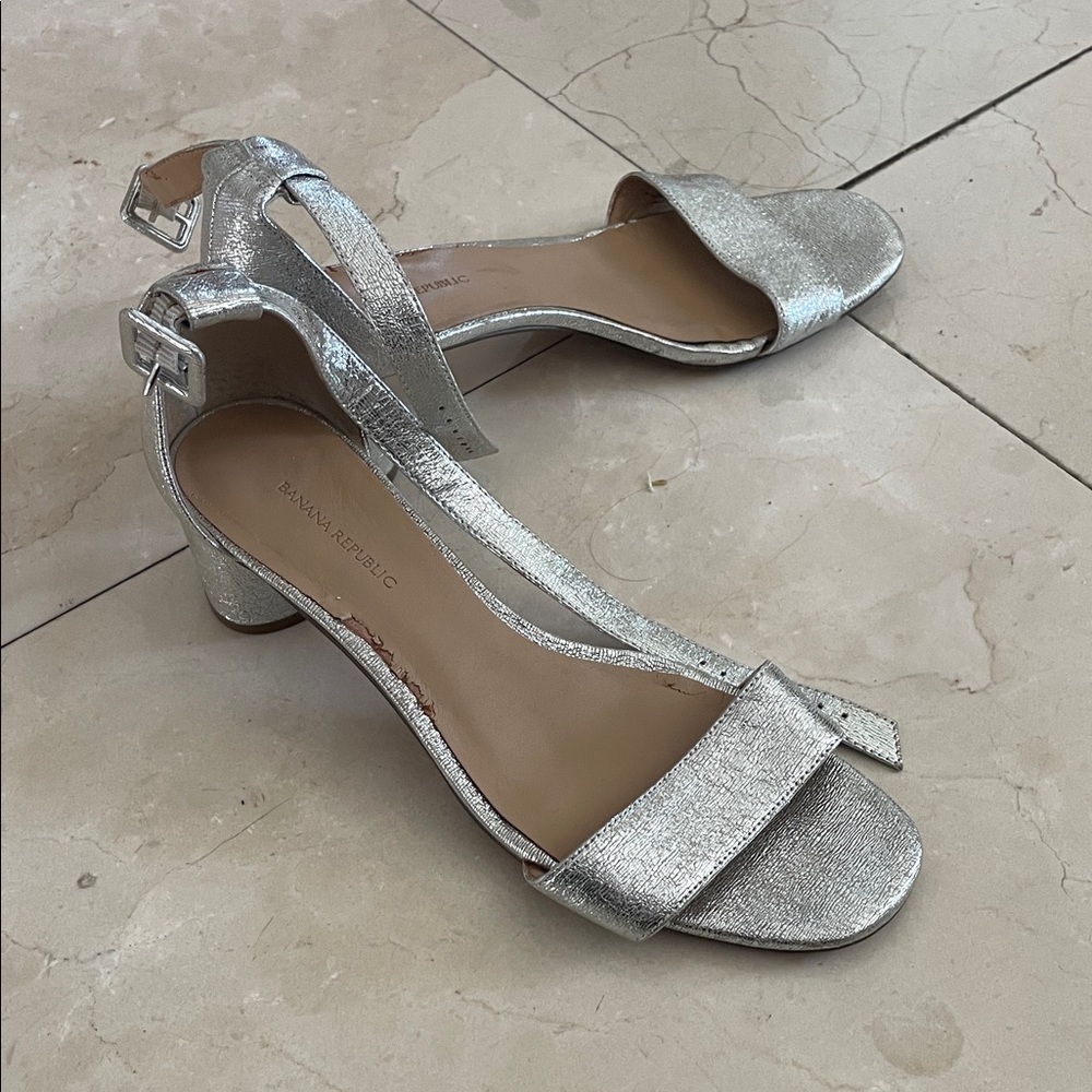 Banana Republic Silver Heeled Sandals